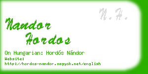 nandor hordos business card
