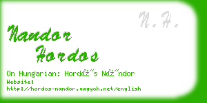 nandor hordos business card